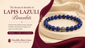 “Natural Lapis Lazuli bracelet with healing crystal benefits by Shraddha Shree Gems”