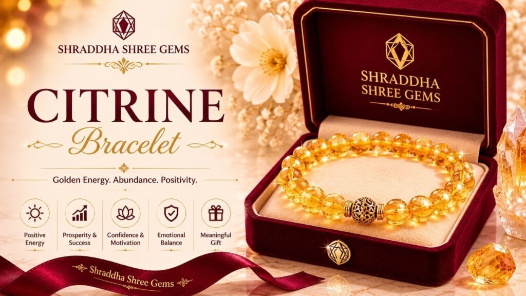 Natural Citrine Bracelet by Shraddha Shree Gems