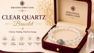 Clear Quartz Bracelet featuring polished transparent quartz beads with a clean, elegant, and naturally radiant appearance.