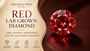 Premium red lab grown diamond with brilliant sparkle by Shraddha Shree Gems