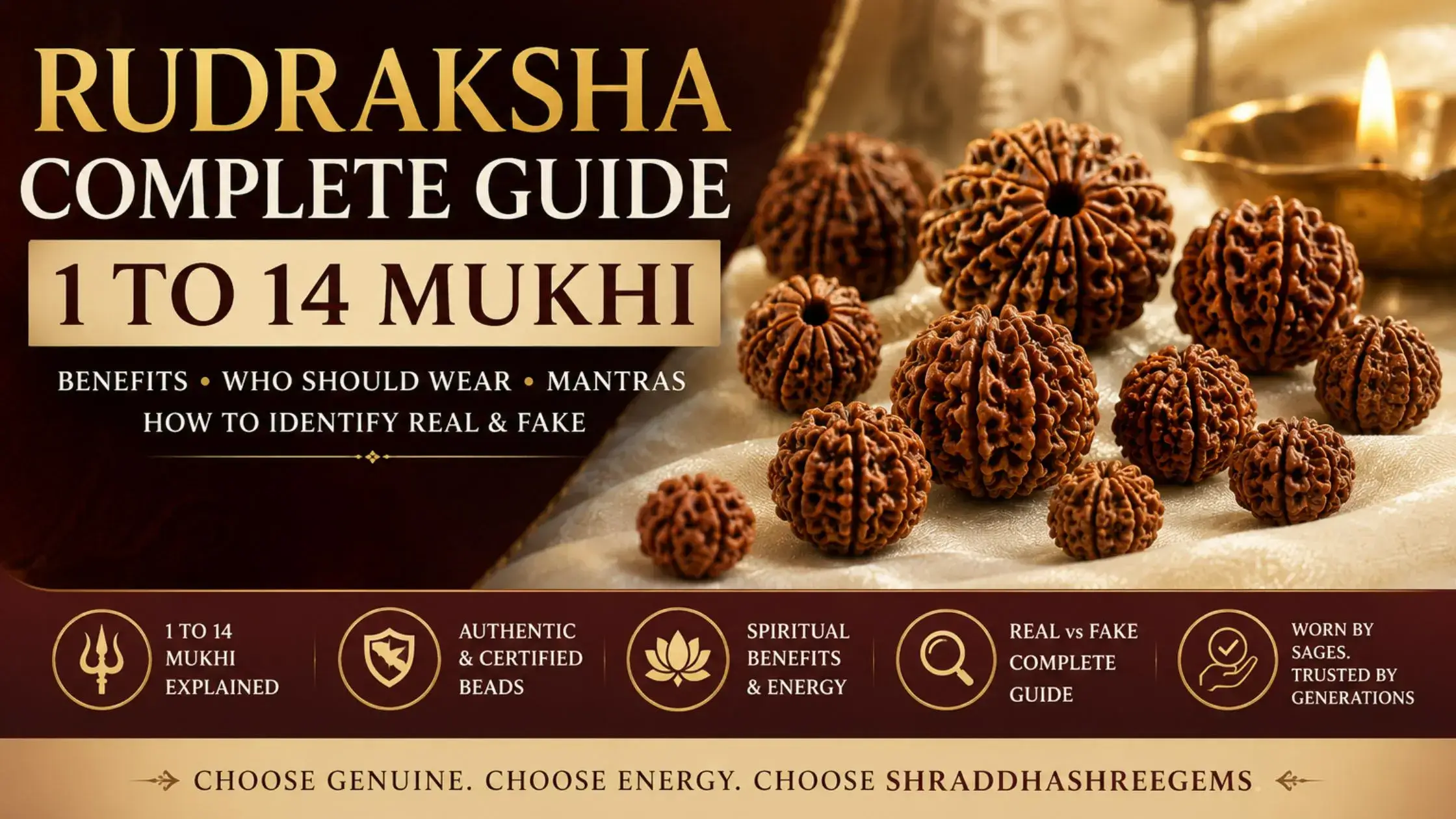 Natural Rudraksha bead featuring a textured sacred seed surface with traditional spiritual and earthy appeal.