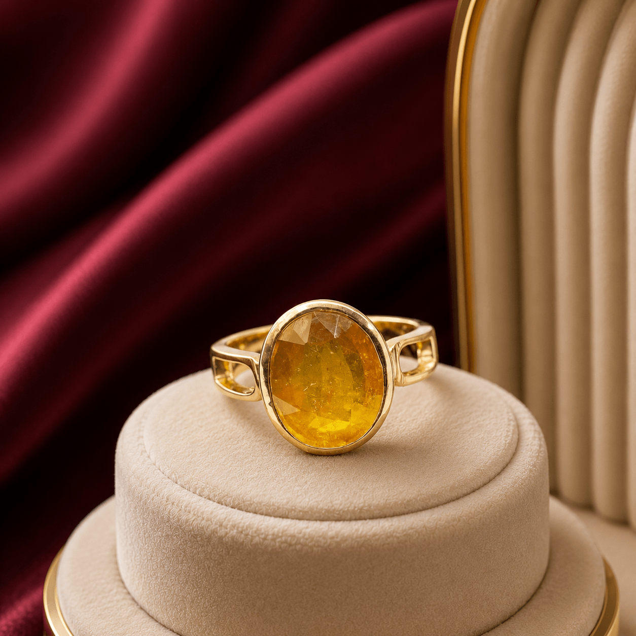 Natural Yellow Sapphire Ring Pukhraj gemstone ring