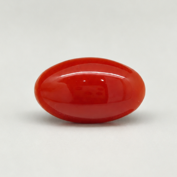 Natural Japanese Coral – Red to Orange Oval Gemstone JCR-010 Natural Japanese Coral red to orange oval gemstone JCR-010 from Japan