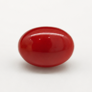 Natural Japanese Coral red to orange oval gemstone JCR-012 from Japan