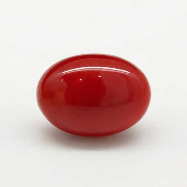 Natural Japanese Coral – Red to Orange Oval Gemstone JCR-012 Natural Japanese Coral red to orange oval gemstone JCR-012 from Japan