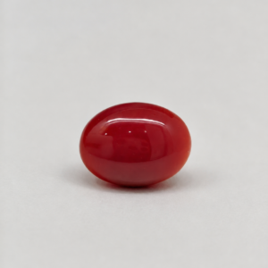 Natural Japanese Coral red to orange oval gemstone JCR-013 from Japan