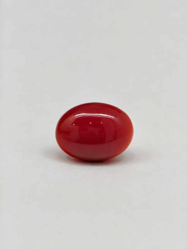 Natural Japanese Coral – Red to Orange Oval Gemstone JCR-013 Natural Japanese Coral red to orange oval gemstone JCR-013 from Japan