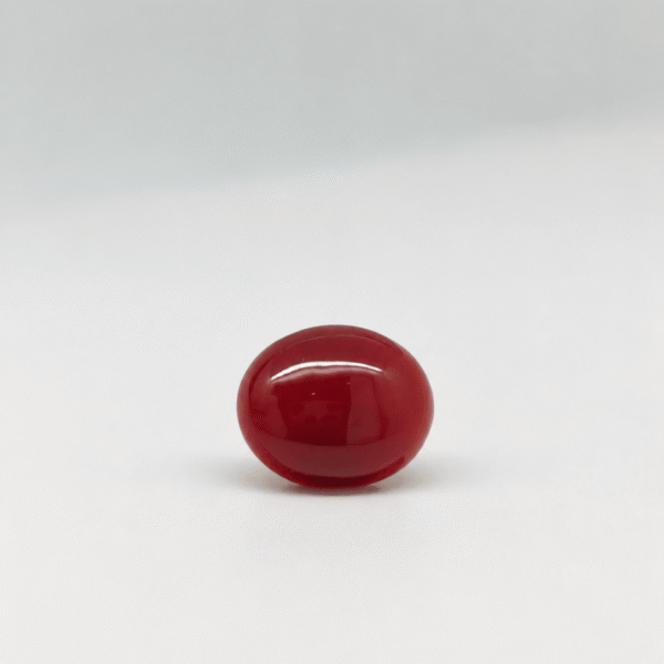 Natural Japanese Coral red to orange oval gemstone JCR-015 from Japan