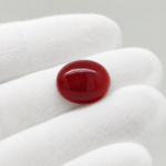 Natural Japanese Coral Oval Gemstone JCR-016 - Image 2