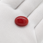 Natural Japanese Coral Oval Gemstone – JCR-014 - Image 2