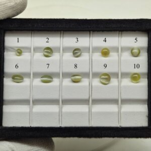Chrysoberyl Cat’s Eye Gemstone featuring a golden-green natural gemstone with a sharp luminous cat’s eye effect and polished premium finish.