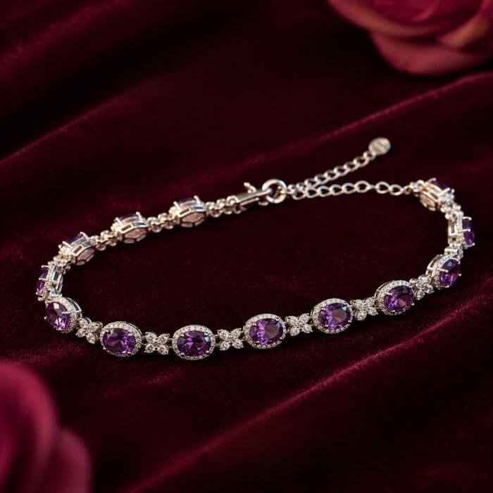 Fancy Gemstone Bracelet featuring vibrant multi-colored gemstones arranged in an elegant bracelet design with sparkling luxurious detailing.