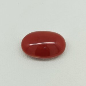Natural Japanese Coral red to orange oval gemstone JCR-011 from Japan