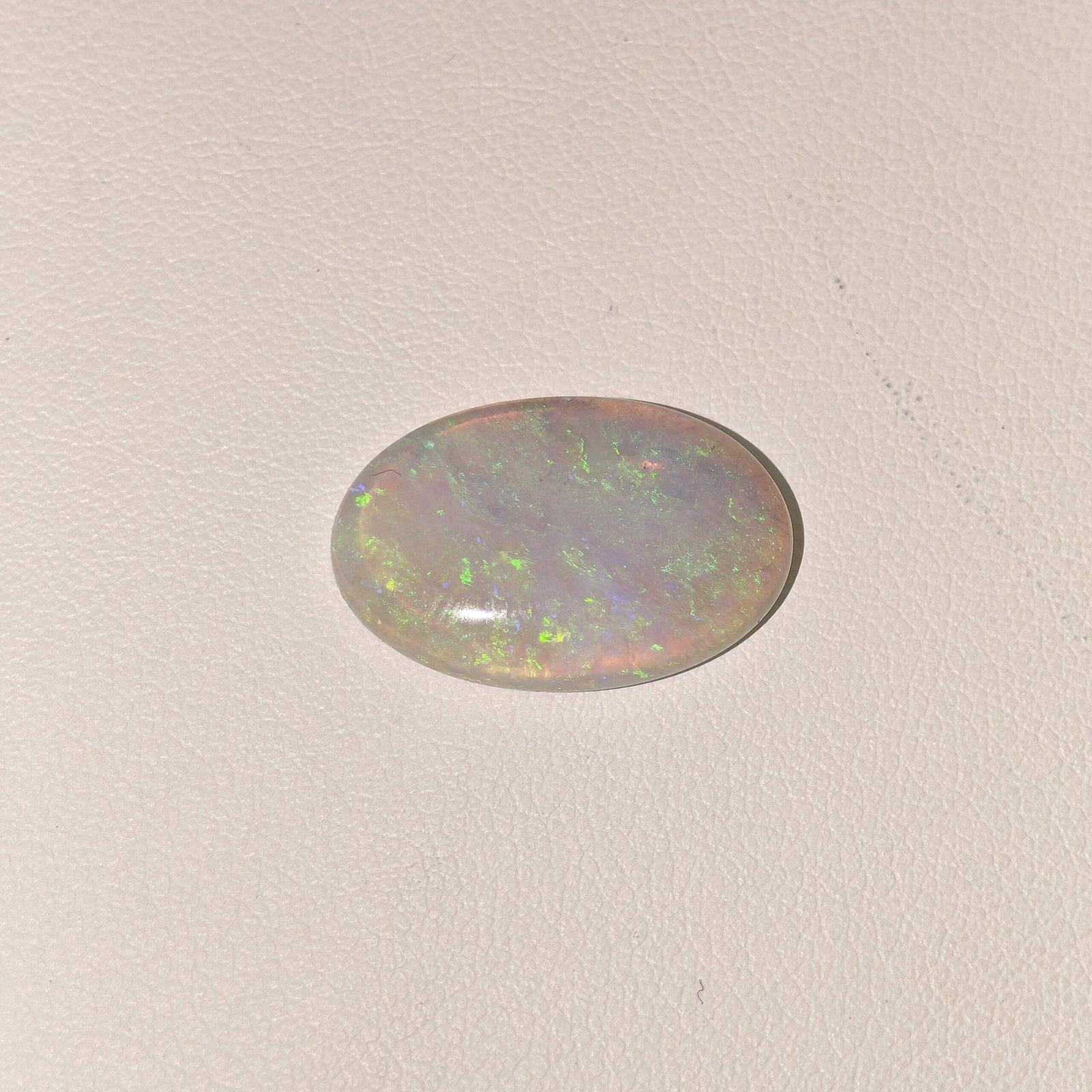Natural Australian Fire Opal White Oval Cabochon OP-001 Natural Australian Fire Opal white oval cabochon gemstone OP-001 from Australia