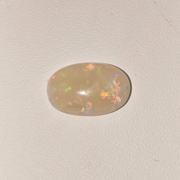 Natural Fire Opal white oval cabochon gemstone OP-002 from Australia