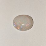 Natural Fire Opal white oval cabochon gemstone OP-003 from Australia