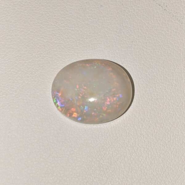 Natural Fire Opal white oval cabochon gemstone OP-003 from Australia