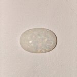 Natural Fire Opal white oval cabochon gemstone OP-004 from Australia