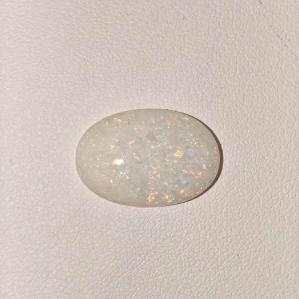 Natural Fire Opal white oval cabochon gemstone OP-004 from Australia