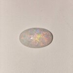 Natural Fire Opal white oval cabochon gemstone OP-006 from Australia