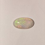 Natural Australian Fire Opal white oval cabochon gemstone OP-008 from Australia