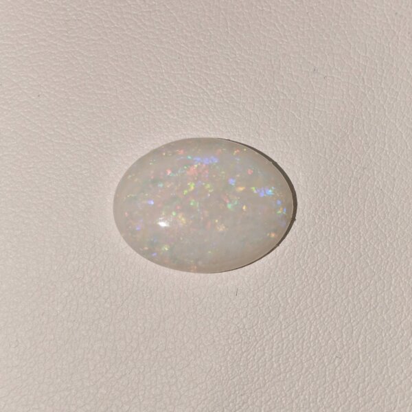 Natural Australian Fire Opal white oval cabochon gemstone OP-011 from Australia