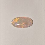 Natural Australian Fire Opal white oval cabochon gemstone OP-012 from Australia