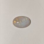 Natural Australian Fire Opal white oval cabochon gemstone OP-015 from Australia