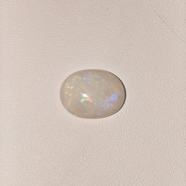 Natural Australian Fire Opal white oval cabochon gemstone OP-016 from Australia