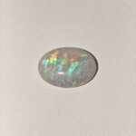 Natural Australian Fire Opal white oval cabochon gemstone OP-017 from Australia