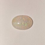 Natural Australian Fire Opal white oval cabochon gemstone OP-018 from Australia