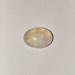 Natural Australian Fire Opal white oval cabochon gemstone OP-019 from Australia
