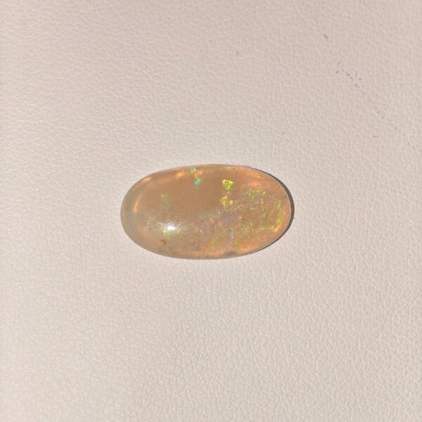 Natural Australian Fire Opal white oval cabochon gemstone OP-022 from Australia