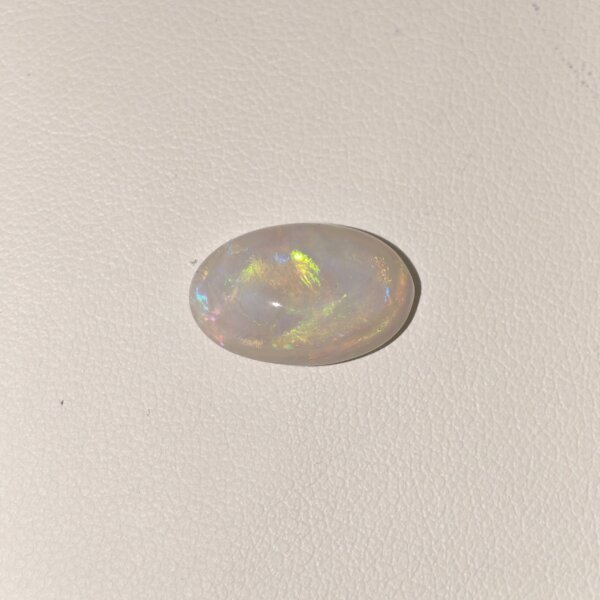 Natural Australian Fire Opal white oval cabochon gemstone OP-023 from Australia