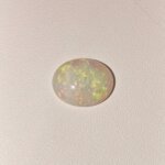 Natural Australian Fire Opal white oval cabochon gemstone OP-025 from Australia