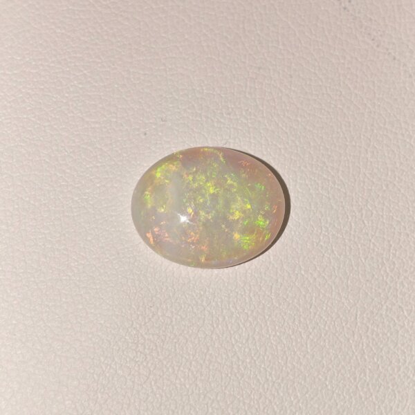 Natural Australian Fire Opal white oval cabochon gemstone OP-025 from Australia