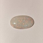 Natural Australian Fire Opal white oval cabochon gemstone OP-026 from Australia
