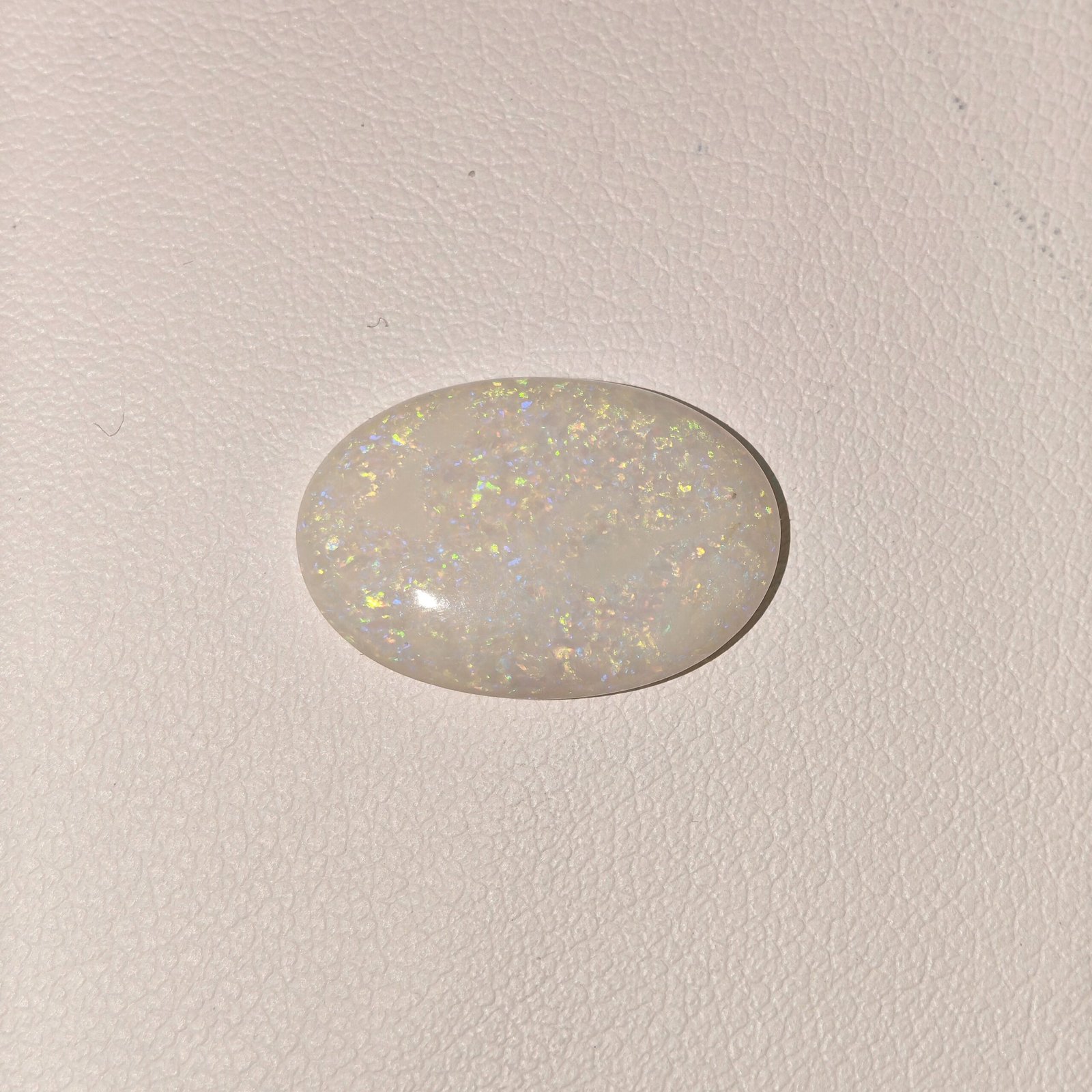 Natural Australian Fire Opal White Oval Cabochon OP-027 Natural Australian Fire Opal white oval cabochon gemstone OP-027 from Australia