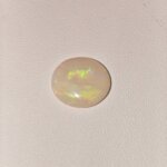 Natural Australian Fire Opal white oval cabochon gemstone OP-028 from Australia