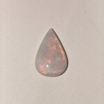 Natural Australian Fire Opal white pear cut gemstone OP-030 from Australia