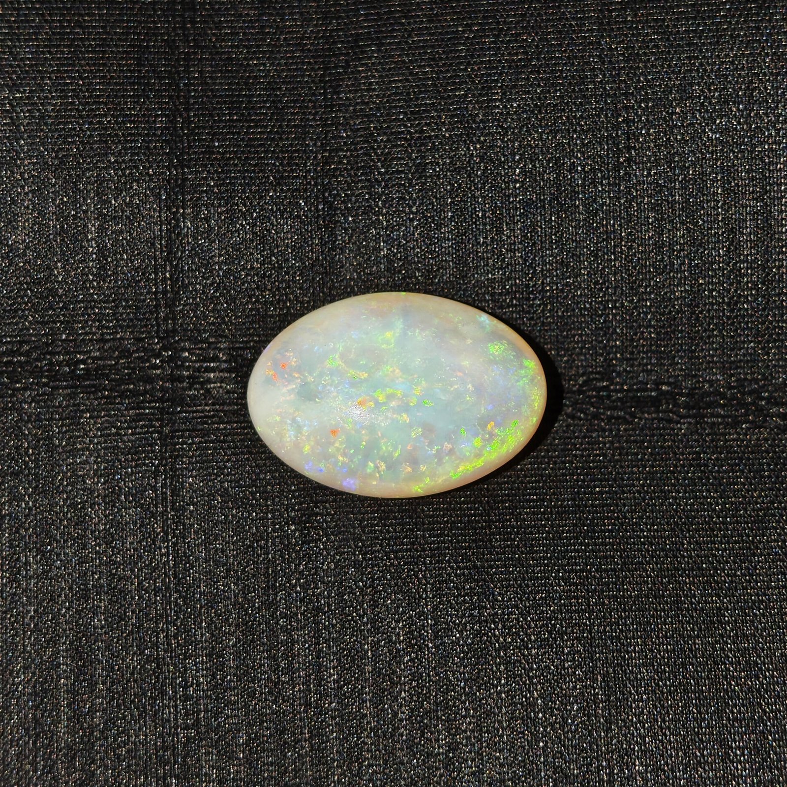 Natural Australian Fire Opal white oval gemstone OPA-002 from Australia