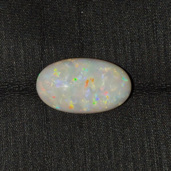 Natural Australian Fire Opal white oval gemstone OPA-003 from Australia