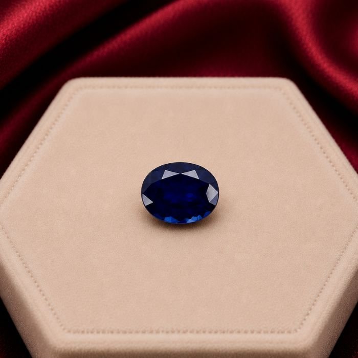 Loose Blue Sapphire Stone featuring rich royal blue hues with exceptional clarity and radiant natural brilliance.