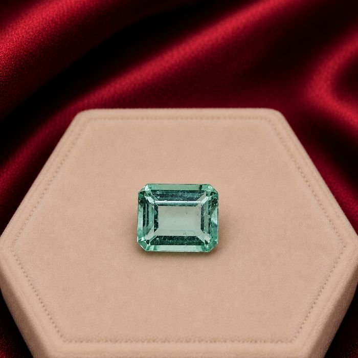 Loose Emerald (Panna) Stone featuring vibrant green natural hues with exceptional clarity and radiant polished brilliance.