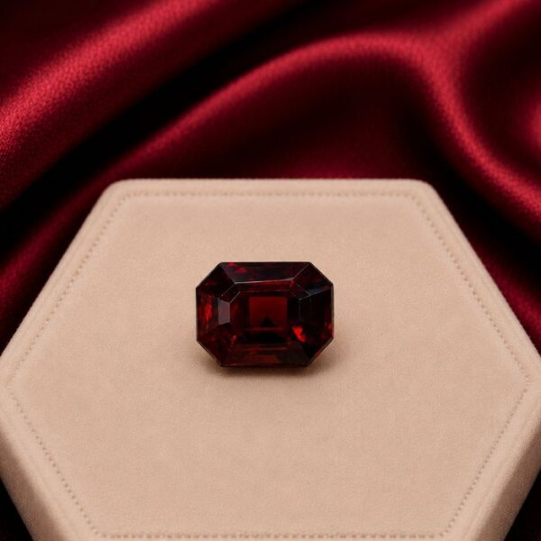 Loose Hessonite Garnet gemstone featuring warm honey-brown hues with radiant natural brilliance and polished elegant clarity.