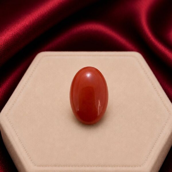 Loose Coral Stone (Munga Stone) featuring vibrant natural red coral tones with a smooth polished finish and radiant natural beauty.