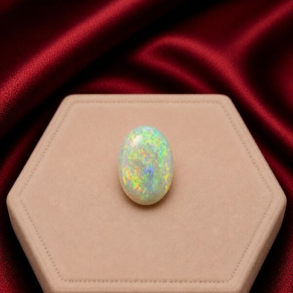 Loose Opal Stone featuring mesmerizing iridescent play-of-color with radiant natural brilliance and a smooth polished finish.