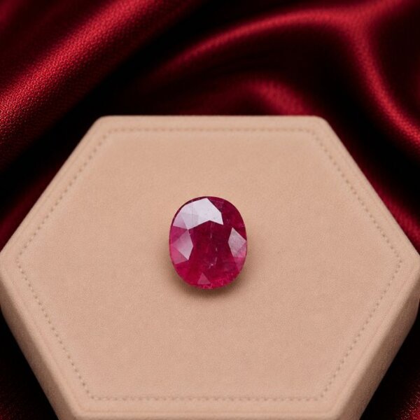 Loose Ruby Gemstone featuring vivid crimson red hues with exceptional clarity and radiant polished brilliance.