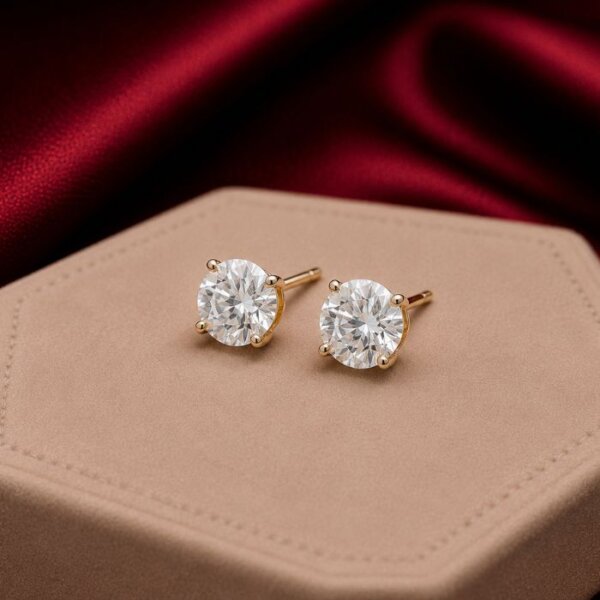 Moissanite Earring Top featuring sparkling moissanite gemstones set in elegant stud-style earring designs with exceptional brilliance.