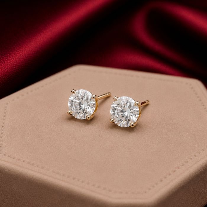 Moissanite Earring Top featuring sparkling moissanite gemstones set in elegant stud-style earring designs with exceptional brilliance.
